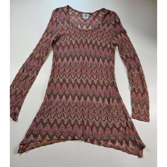 Ivy jane lightweight colorful long sleeve tunic medium semi sheer - Picture 6 of 8